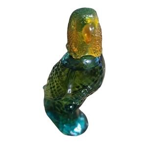 Avon 1970 Island Parakeet Moonwind Cologne Bottle Vintage Colorful Glass